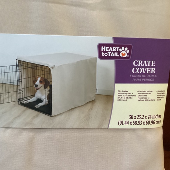 Heart To Tail Crate Cover Cream Color NEW - Picture 7 of 8
